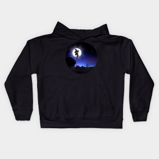 Little Witch Full Moon Night Kids Hoodie